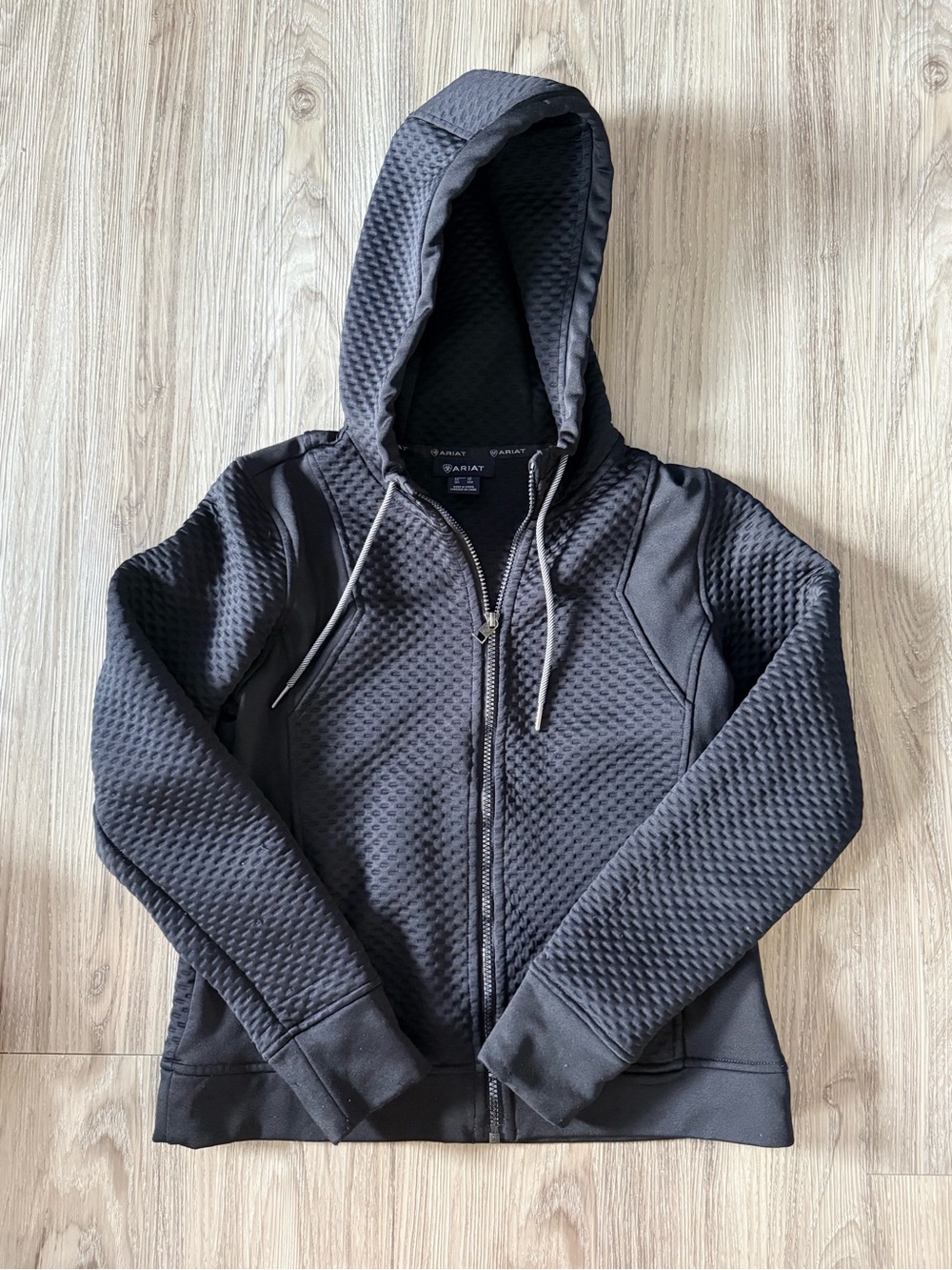 Ariat Textured Black Quilted Hooded Utility Jacket